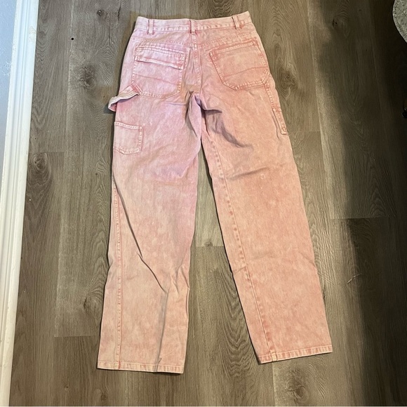 Women's Forever21 Pink Cargo Straight Leg Jeans - Picture 6 of 8